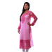 Ada Handmade Large Magenta Faux Georgette Chikankari Long Kurti